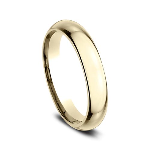 14K Yellow Gold 4MM High Dome High Polish Men's Wedding Ring