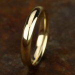 14K Yellow Gold 4MM High Dome High Polish Men's Wedding Band - Dallas TX - Mariloff
