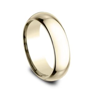 14K Gold 6MM High Dome High Polish Men's Wedding Band - Dallas TX