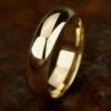 14K Yellow Gold 6MM High Dome High Polish Men's Wedding Band - Dallas