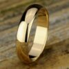 14K Yellow Gold 5MM Regular Dome High Polish Men's Wedding Band - Dallas TX