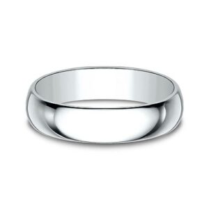 14K White Gold 5MM Regular Dome High Polish Men's Wedding Band - Dallas TX - Mariloff Diamonds