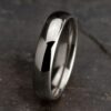 14K White Gold 5MM Regular Dome High Polish Men's Wedding Band - Dallas TX