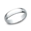 14K White Gold 5MM Regular Dome High Polish Men's Wedding Band - Dallas TX