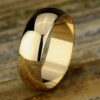 14K Yellow Gold 7MM Regular Dome High Polish Men's Wedding Band - Dallas TX