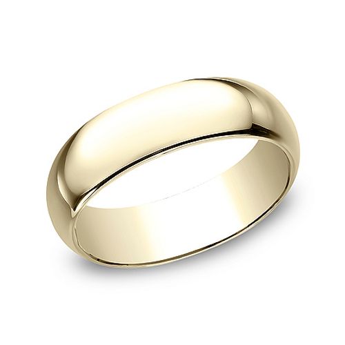 14K Yellow Gold 7MM Regular Dome High Polish Men's Wedding Ring - Dallas TX