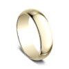14K Yellow Gold 7MM Regular Dome High Polish Men's Wedding Band - Dallas TX