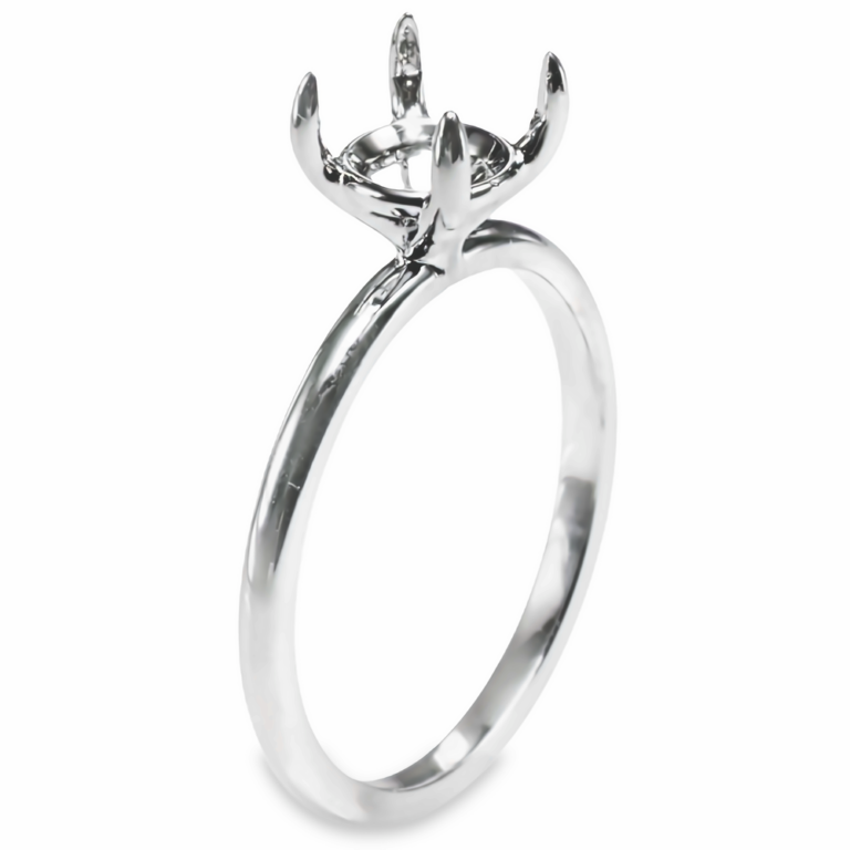 14K Gold Claw-Prong Raised Basket 2MM Solitaire Engagement Ring Mounting Engagement Rings 4
