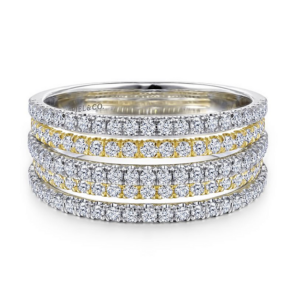 14K Gold Two-Tone Multi-Row Diamond Fashion Ring - Dallas TX