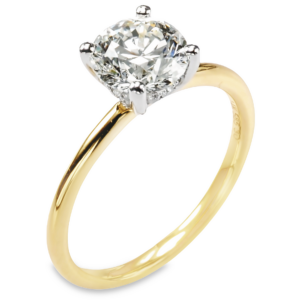 14K Gold Hidden-Halo Basket 1.6MM Solitaire Engagement Ring Mounting