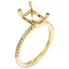 14K Yellow Gold 4-Prong Basket Diamond Accented Radiant Diamond Engagement Ring Mounting - Dallas TX