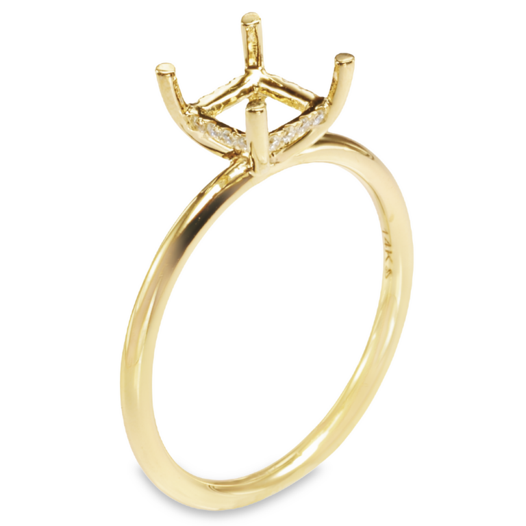 14K Gold Hidden-Halo Basket 1.8MM Solitaire Engagement Ring Mounting Engagement Rings 8