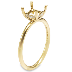 14K Gold Hidden-Halo Basket 1.8MM Solitaire Engagement Ring Mounting