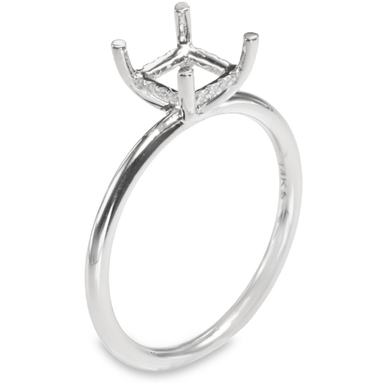 14K Gold Hidden-Halo Basket 1.8MM Solitaire Engagement Ring Mounting Engagement Rings 7