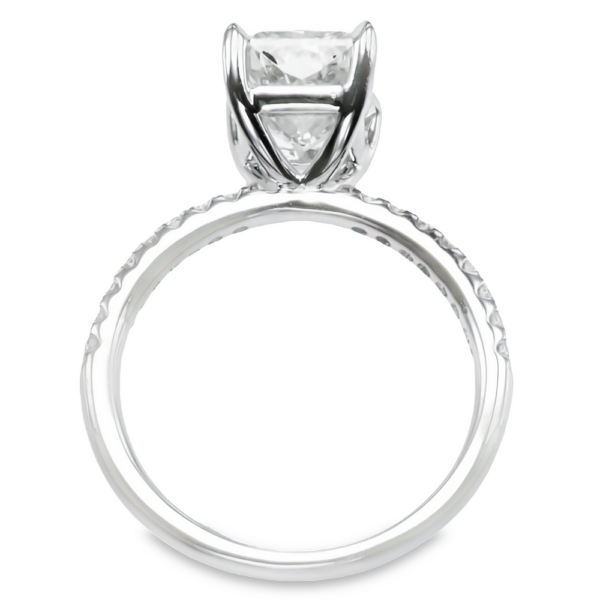 14K White Gold 4-Prong Basket Classic Radiant Cut Diamond Engagement Ring - Dallas