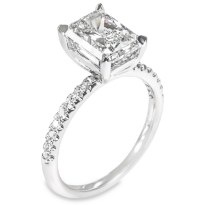 14K White Gold 4-Prong Basket Classic Radiant Cut Diamond Engagement Ring - Dallas TX