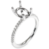 14K Gold 4-Prong Basket Diamond Accented Oval Engagement Ring Mounting - Dallas TX