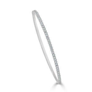 14K White Gold Timeless Stackable Diamond Bangle Bracelet - Dallas TX