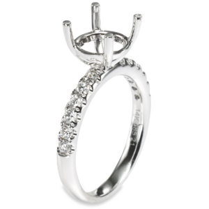 14K Gold 4-Prong Basket 0.40ctw Diamond Engagement Ring Mounting - Mariloff Diamonds