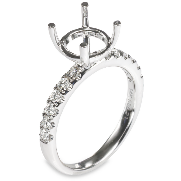 14K Gold 4-Prong Basket 0.40ctw Diamond Engagement Ring Mounting - Dallas TX