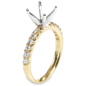 14K Gold 4-Prong Tiffany Style 0.40ctw Diamond Engagement Ring Mounting - Dallas TX - Mariloff Diamonds
