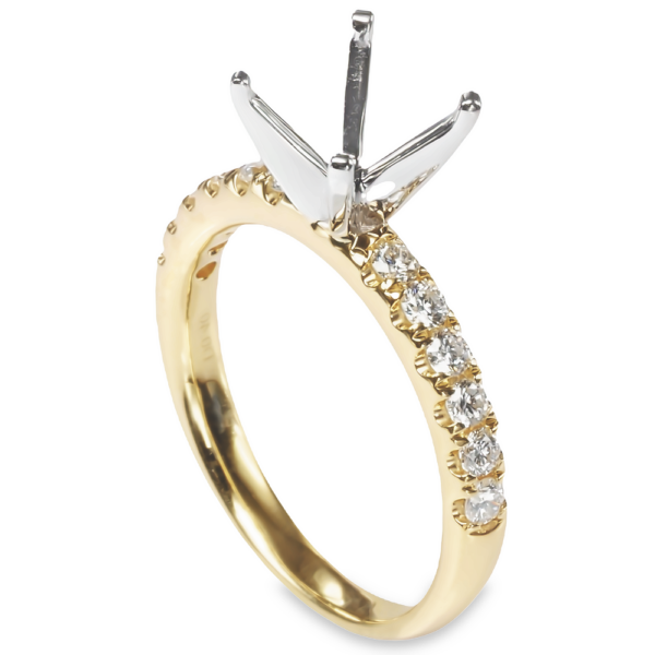 14K Gold 4-Prong Tiffany Style 0.40ctw Diamond Engagement Ring Mounting - Dallas TX