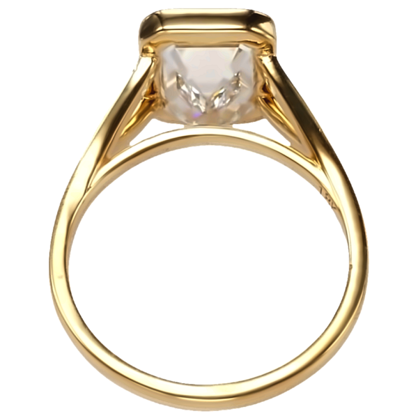 14K Yellow Gold Bezel Set Cathedral Split-Shank Solitaire Engagement Ring