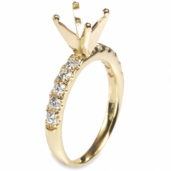 14K Yellow Gold 4-Prong Tiffany-Style 0.55ctw Diamond Engagement Ring Mounting - Dallas TX