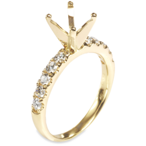 14K Yellow Gold 4-Prong Tiffany-Style 0.55ctw Diamond Engagement Ring Mounting - Dallas TX - Mariloff
