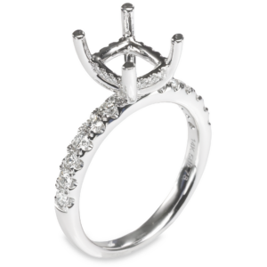 14K Gold 4-Prong Hidden Halo 0.47ctw Diamond Engagement Ring Mounting | Dallas TX
