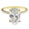 14K Yellow Gold 4-Prong Open-Basket 0.15ctw Diamond Oval Engagement Ring - Dallas TX - Mariloff Diamonds & Fine Jewelry