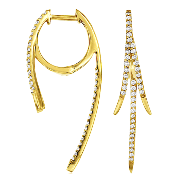 14K Yellow Gold Diamond Accented Spike Fashion Earrings - Dallas TX