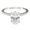 14K White Gold Hidden-Halo Accented Diamond Oval Engagement Ring - Dallas TX - Mariloff Diamonds