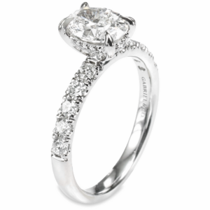 14K White Gold Hidden-Halo Classic Oval Diamond Engagement Ring - Mariloff Diamonds Dallas TX