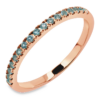 14K Rose Gold Round Blue Topaz Stackable Wedding Band - Dallas TX