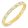14K Yellow Gold Baguette Milgrain Bezel Set Diamond Wedding Band - Dallas TX