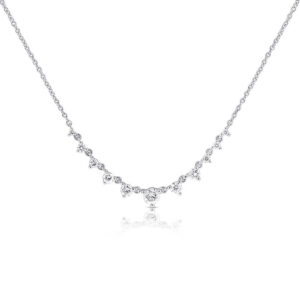 14K White Gold Diamond Dangle Station Necklace - Dallas TX