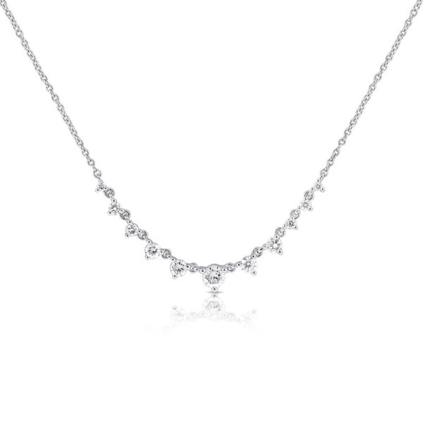 14K White Gold Diamond Dangle Station Necklace - Dallas TX