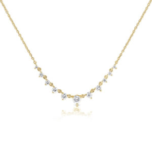 14K Yellow Gold Diamond Dangle Station Necklace - Dallas TX