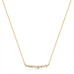 14K Yellow Gold Diamond Bar Necklace - Dallas TX