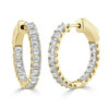 14K Yellow Gold Emerald Cut Diamond Hoops - Dallas TX