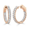 14K Rose Gold Emerald Cut Diamond Hoops - Dallas TX