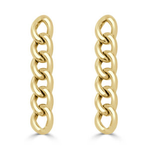 14K Yellow Gold Chain Link Earrings - Dallas TX