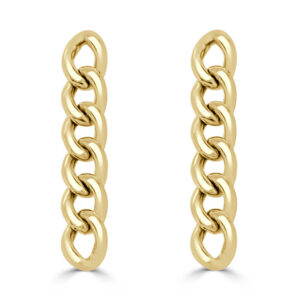 14K Yellow Gold Chain Link Earrings - Dallas TX