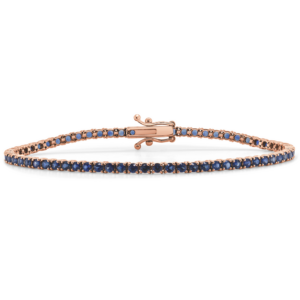 14K Rose Gold Blue Sapphire Tennis Bracelet | Dallas