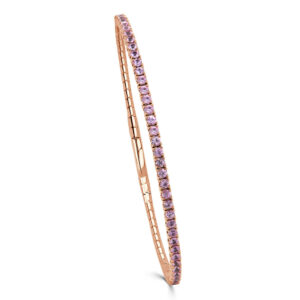 14K Rose Gold Pink Sapphire Bangle Bracelet - Dallas TX