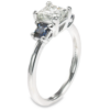 14K Gold Three-Stone Princess-Cut Blue Sapphire Engagement Ring Mounting Engagement Rings 16