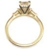 14K Yellow Gold Tapered Baguette Three-Stone Hidden Halo Diamond Engagement Ring Mounting - Mariloff Diamonds