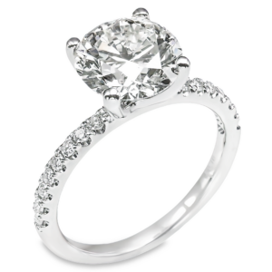 14K Gold 4-Prong Open-Basket 0.15ctw Diamond Engagement Ring Mounting Classic 14