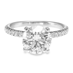 14K Gold 4-Prong Open-Basket 0.15ctw Diamond Engagement Ring Mounting Classic 15